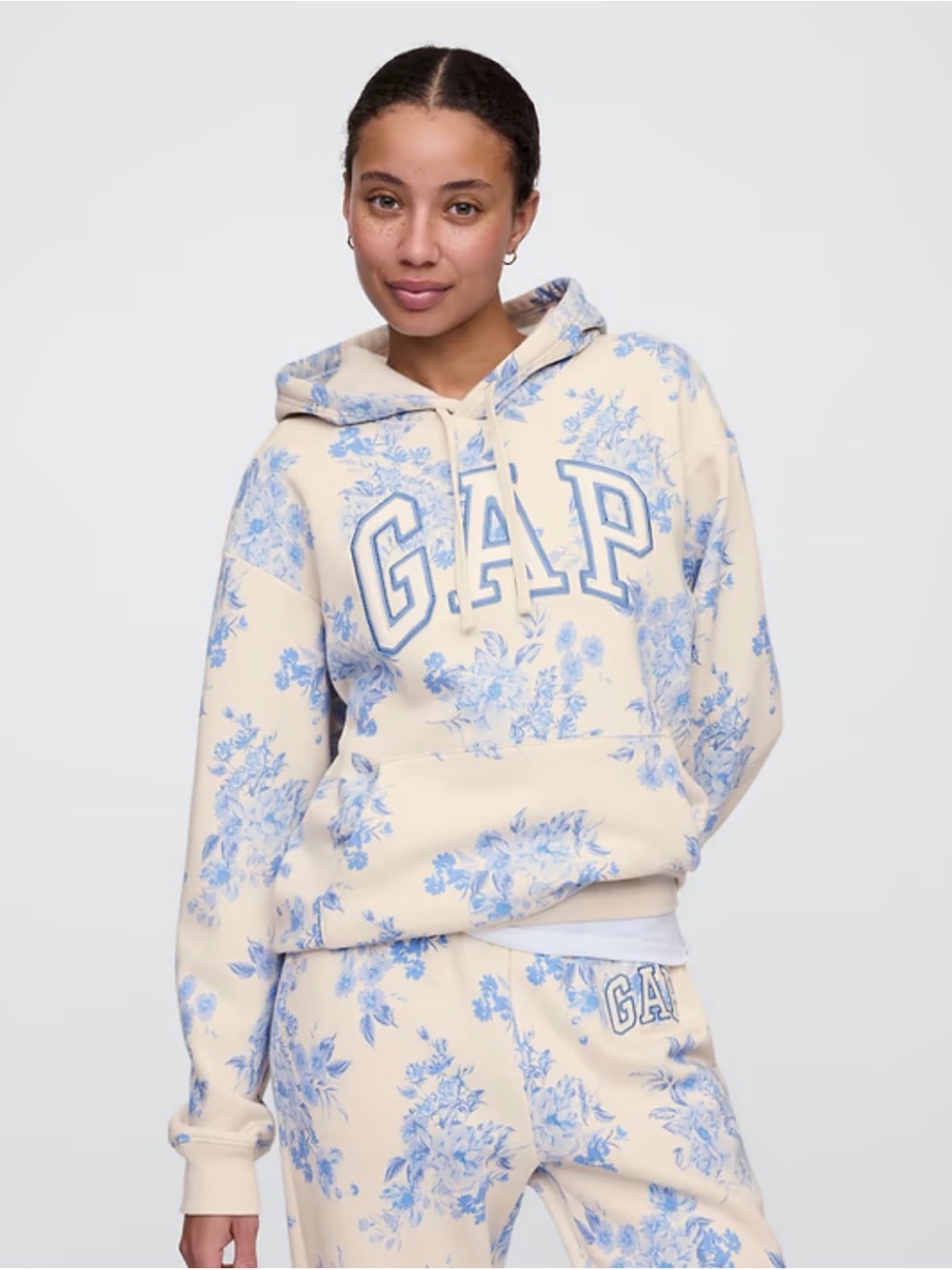 GAP Hoodie with Light Blue Floral Logo